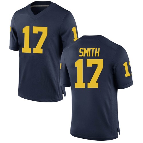 Peyton Smith Michigan Wolverines Men's NCAA #17 Navy Game Brand Jordan College Stitched Football Jersey AIJ1054IV